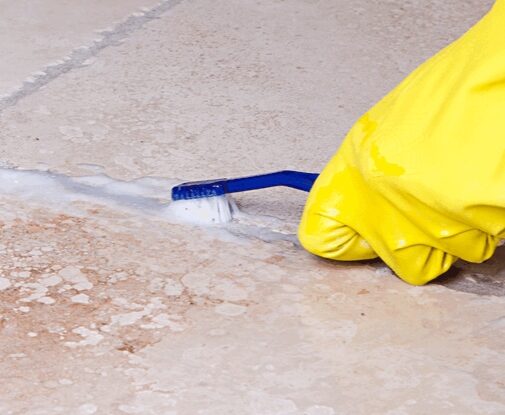 How to clean tile grout Brushing Grout